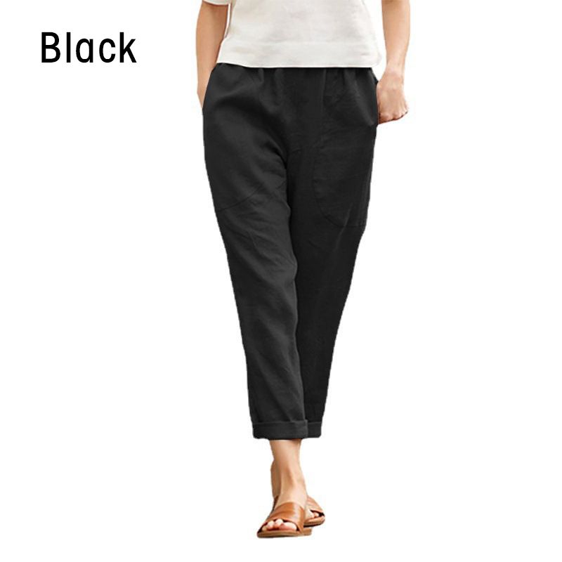 Black linen pant