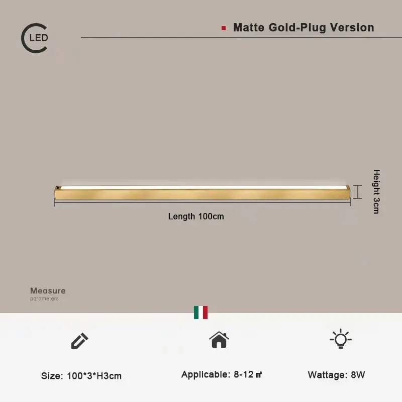 US-Stecker Kaltweiß 023FL073 Gold 100 cm