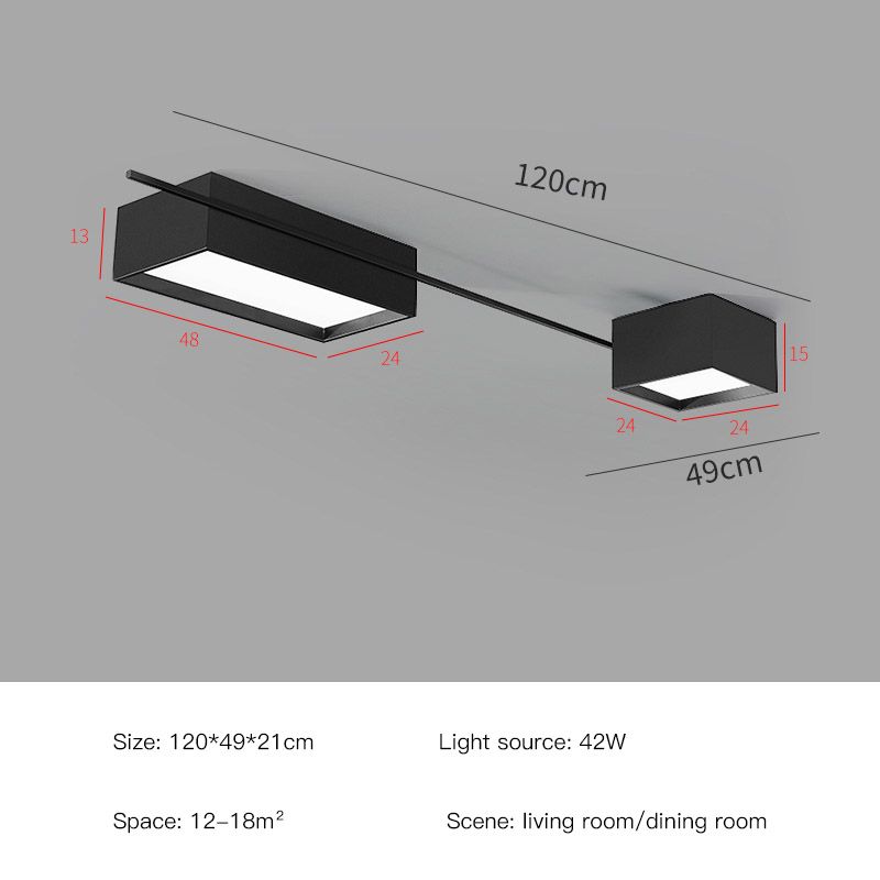 Black-120x49 cm Luce calda