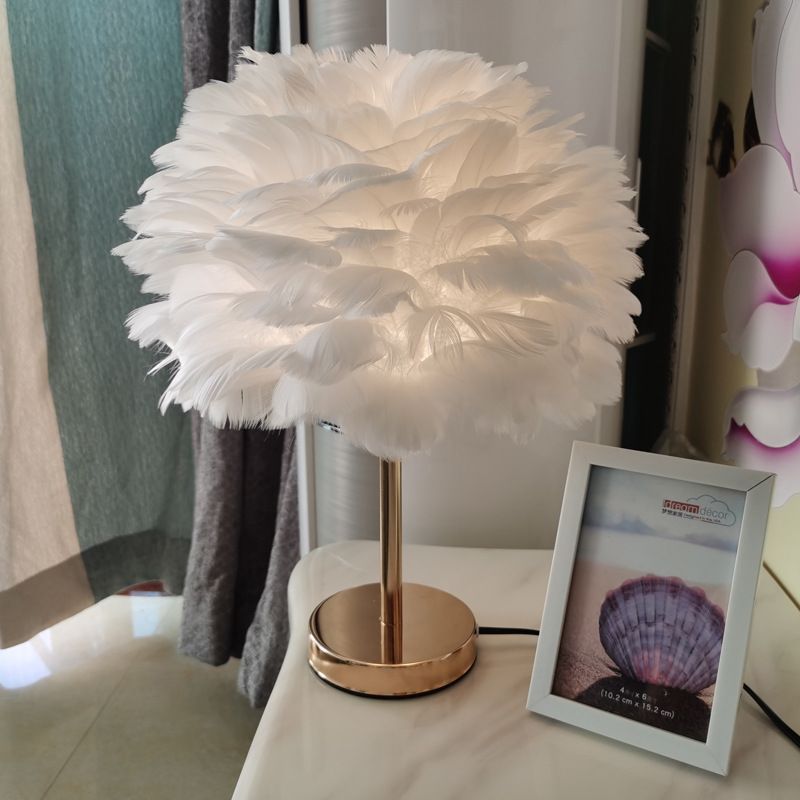 white 38cm EU plug table lamp