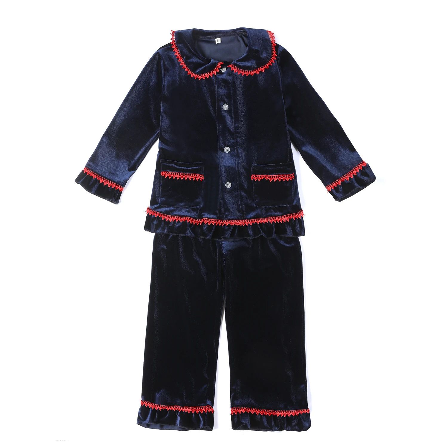 girls navy velvet