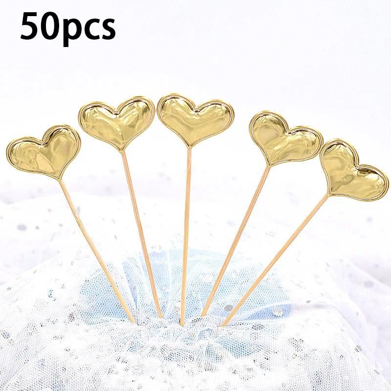 50pcs métaux coeur