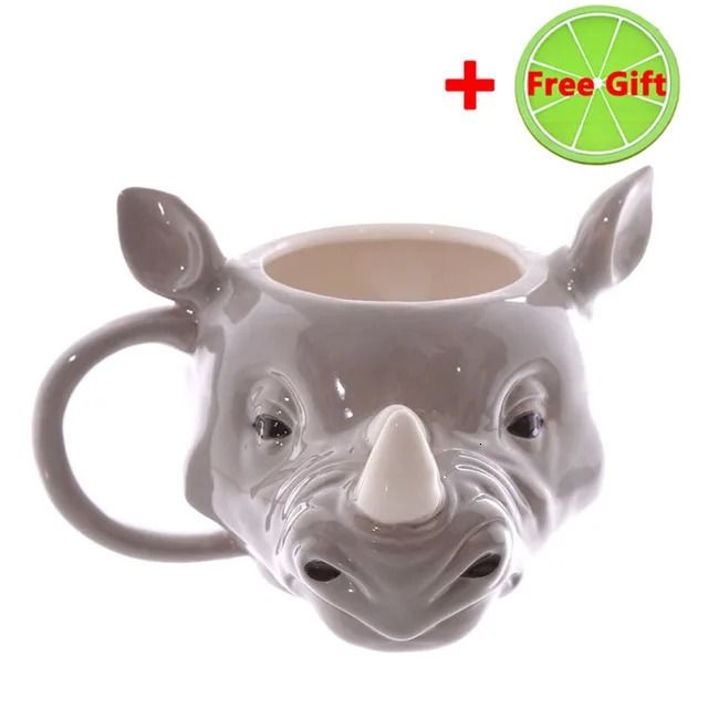 tasse tête de rhinocéros