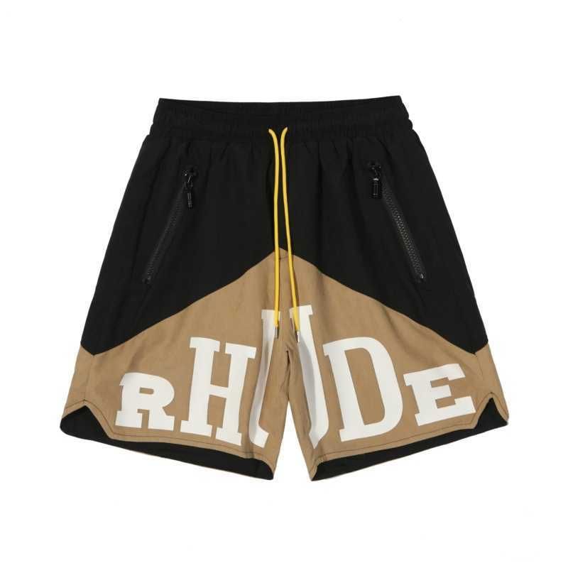 shorts de letra de bloco de cores rhude preto7