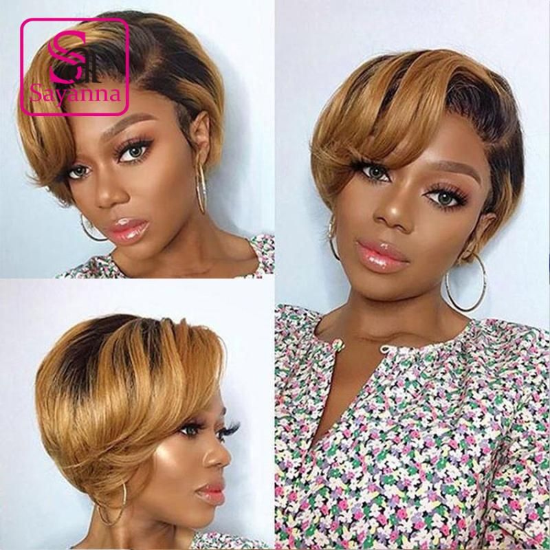 Lace Wigs Ombre Honey Blonde Short Bob Wig Pixie Cut 4X4 Closure Color  Straight Human Hair For Women Preplucked Hairline From Prudencha, $71.68 |  Dhgate.Com