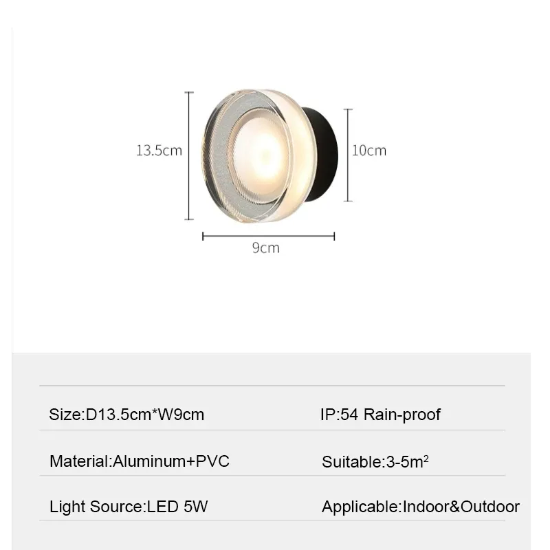 luminária de parede 0-5W Branco Quente (2700-3500K)