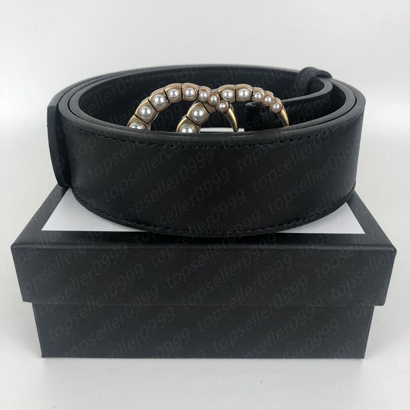 3.8cm pearl buckle + black