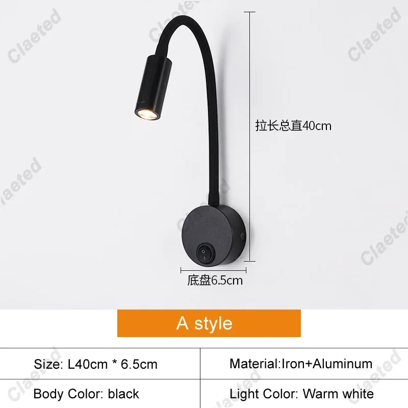 1W Warm Light A style black