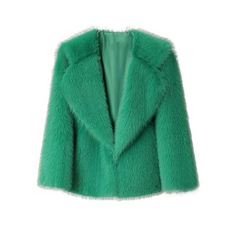 manteau de fourrure verte