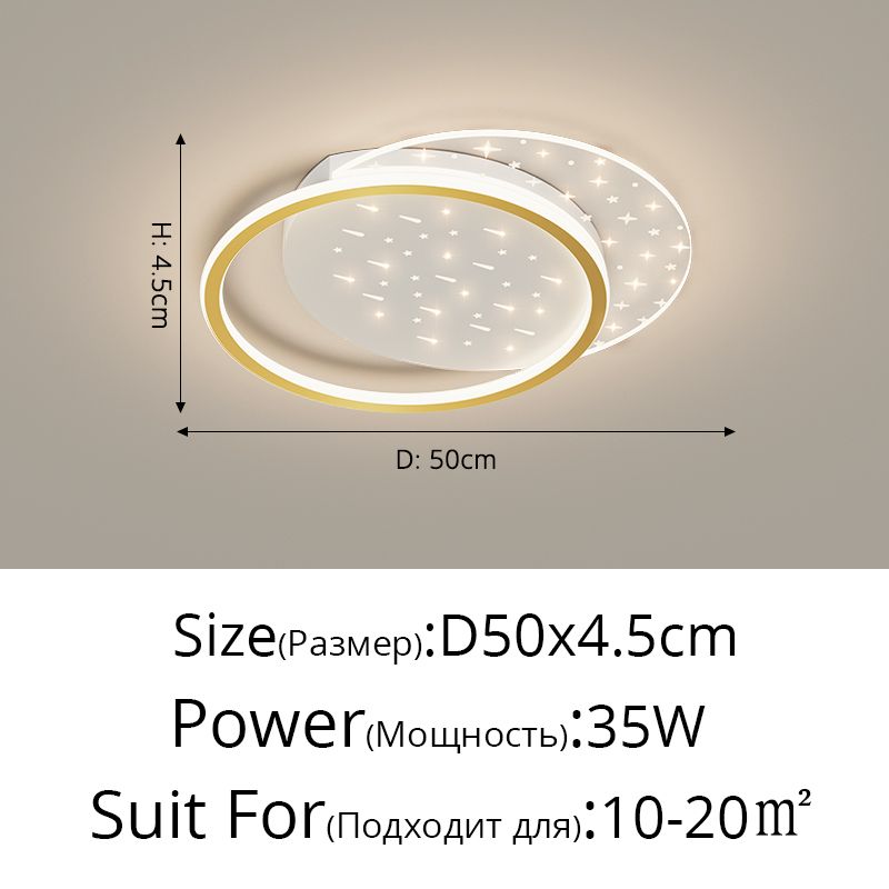 Lumière chaude ronde dorée sans télécommande