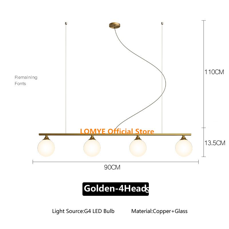 Copper 4 teste da 90 cm Luce calda