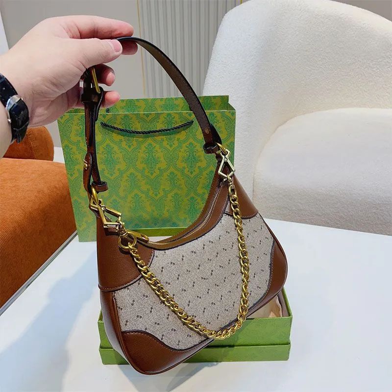 2023 Luxury Women Gold Green Chain Messenger Bags PU Leather