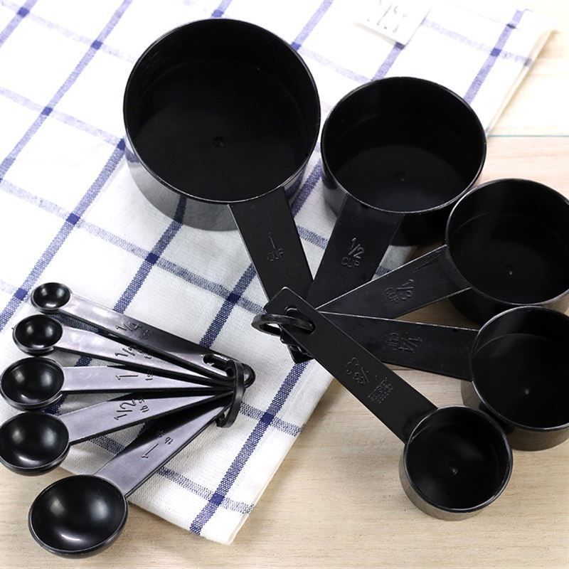 Dropship Measuring Set 10 Pieces Black Plastic Measuring Spoons