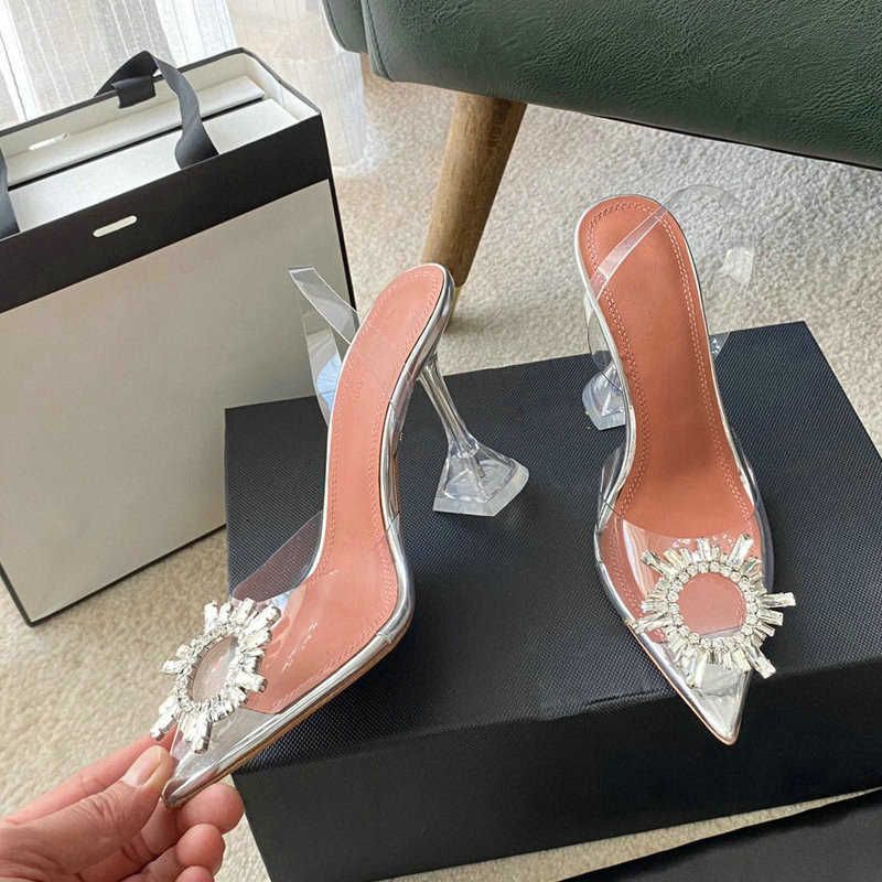 clear 10cm heel