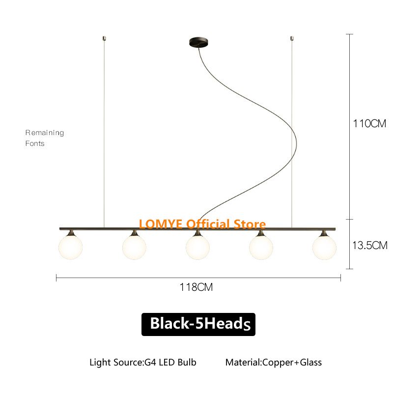 Black 5 teste da 118 cm Luce calda