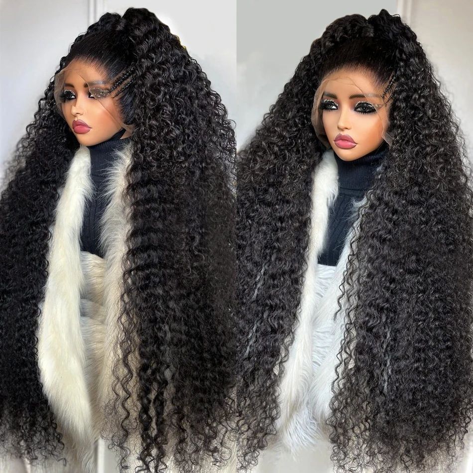 180% Pre-Plucked Natural Wave Glueless Curly Human Hair Wig Water view 2