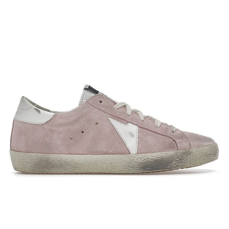 35-46 bianco in pelle scamosciata rosa