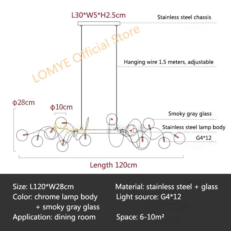 12 głowic - L120cm Ciepłe białe