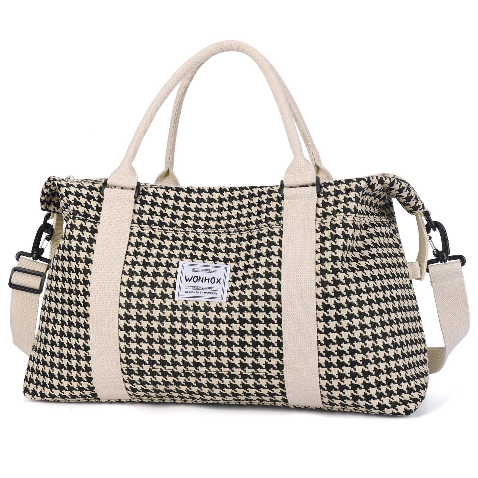 beige houndstooth