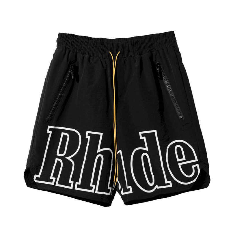 large letter drawstring shorts black