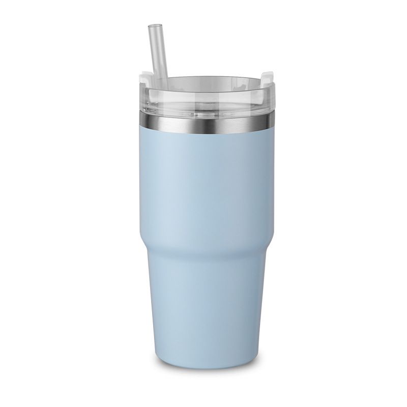 16oz Frosted With Plastic Straw