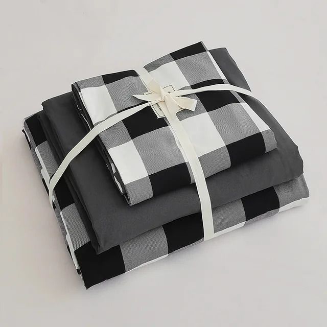 black large plaid