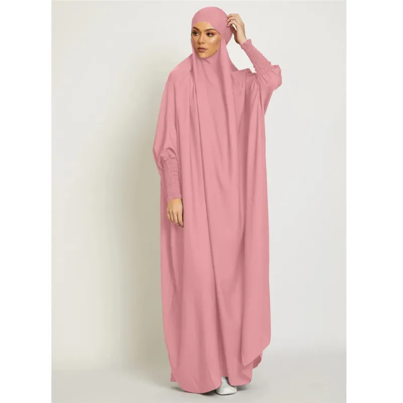 Tamanho único (feminino) jilbab rosa