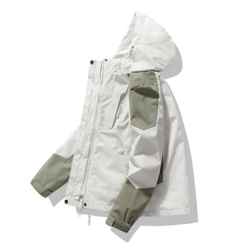 1818 мужская зелено-белая куртка+внутренняя часть