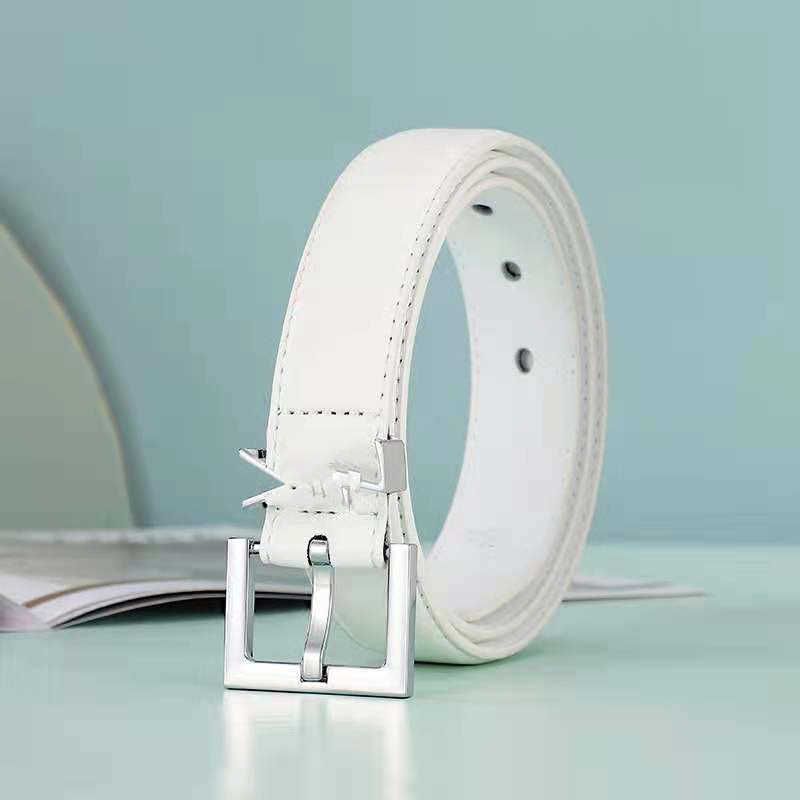3.0 silver buckle with white belt
