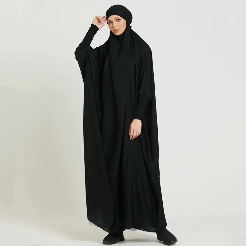Tamanho único (feminino) jilbab preto