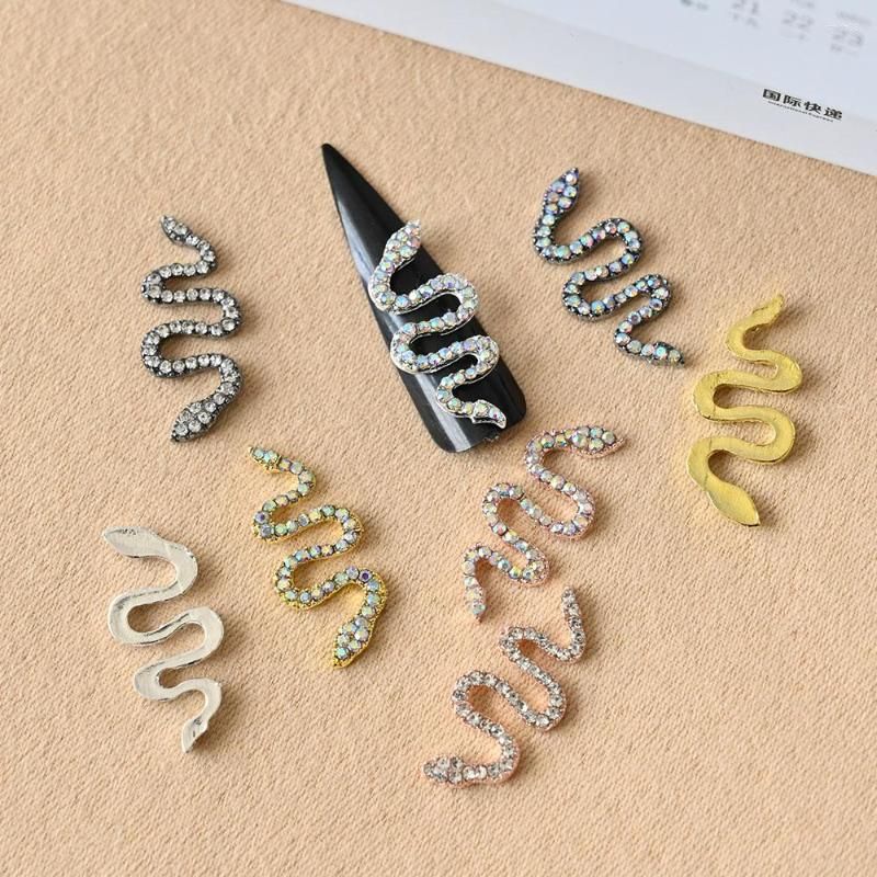 Nail Art Decorations 3D Shiny Snake Charm Decor Gold Silver Rhinestones For  Nails DIY Alloy Diamond Manicure Supplies From Hisweet, $24.9