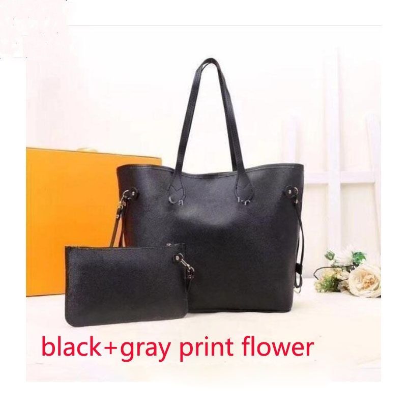 Zwart+Gray Print Flower