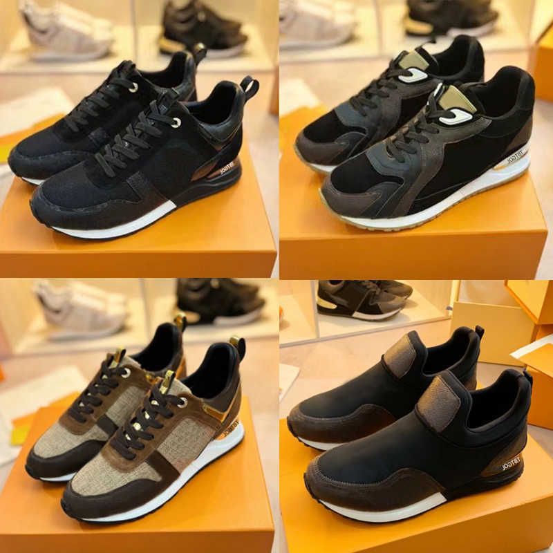 Classic RUN AWAY Sneakers Men Woman Real Leather Shoes Men Racer Sports Sneakers  Women Lace Up Black Brown Shoes Flats Casual Trainers Shoes With Box NO12  From Designershoes_no1, $74.03