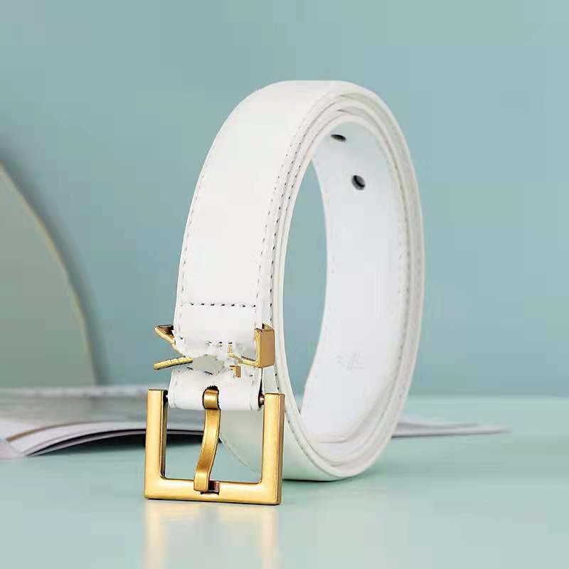 3.0 white belt gold buckle