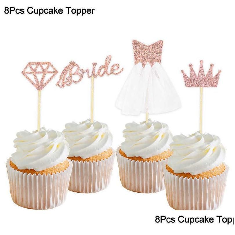 8Pcs Cupcake Topper