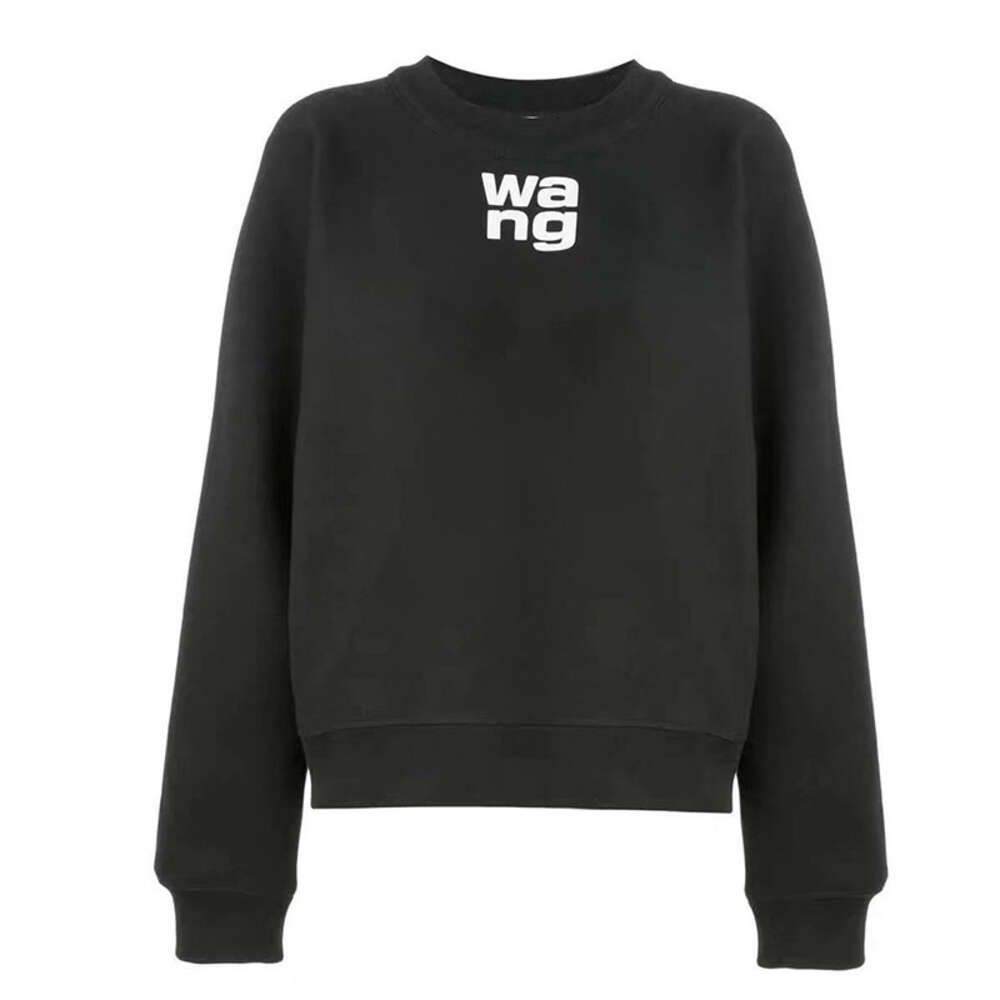 A letter black plush sweater