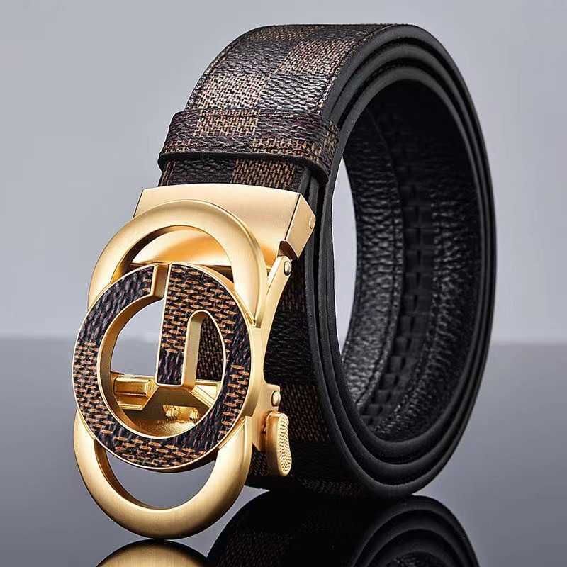 Single G Coffee Grid Gold Buckle