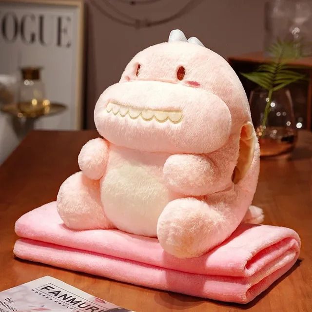 Pink Dinosaur-35cm 1x1.7m Blanket