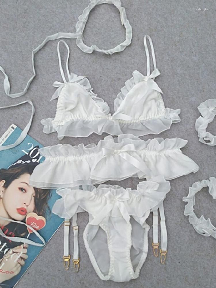 Bras Sets Sexy Underwear Bra Panty Set Women Wedding Lingerie Nightwear  Thong With Garter Necklace Leg Ring From Xiaofengbao, $12.11