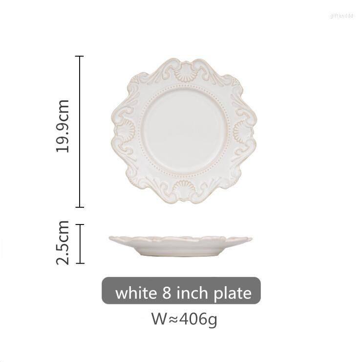 white 8 inch plate