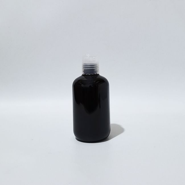 Plastique transparent de la bouteille noire de 200 ml