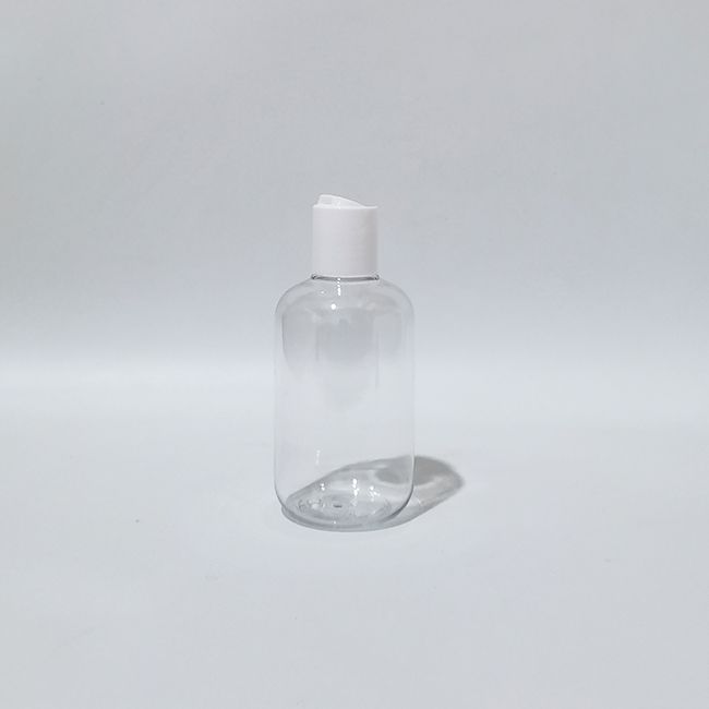 Plastique blanc de 100 ml de bouteille transparente