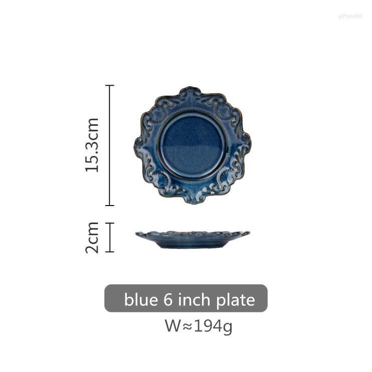 blue 6 inch plate