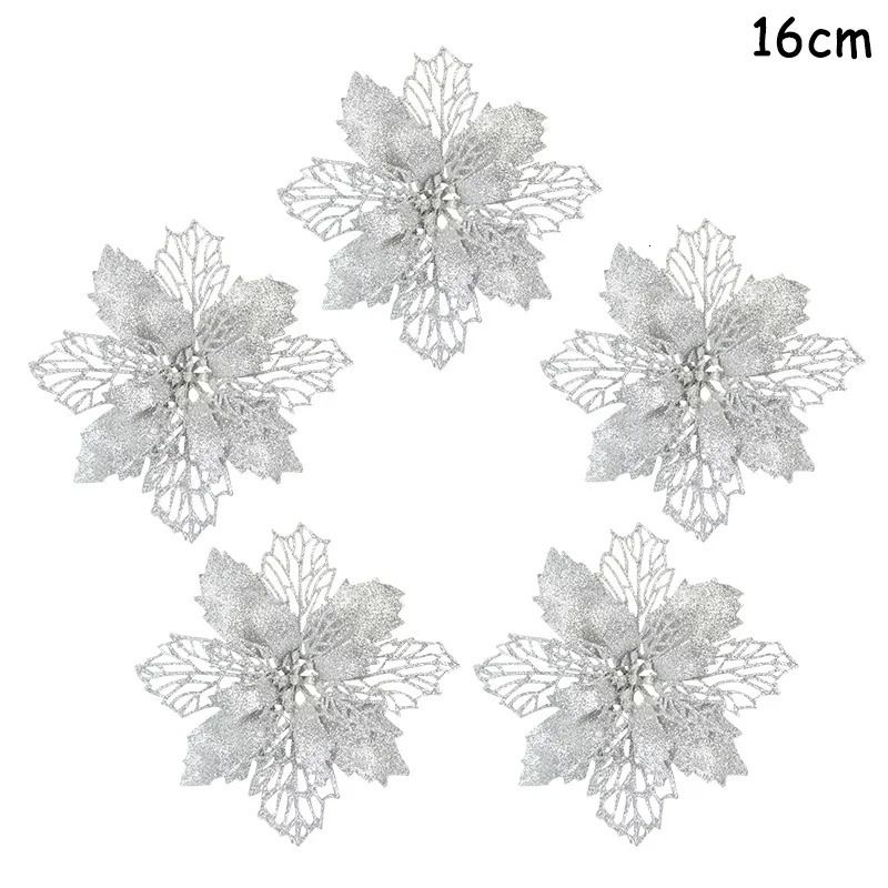 5pcs Silver Flower