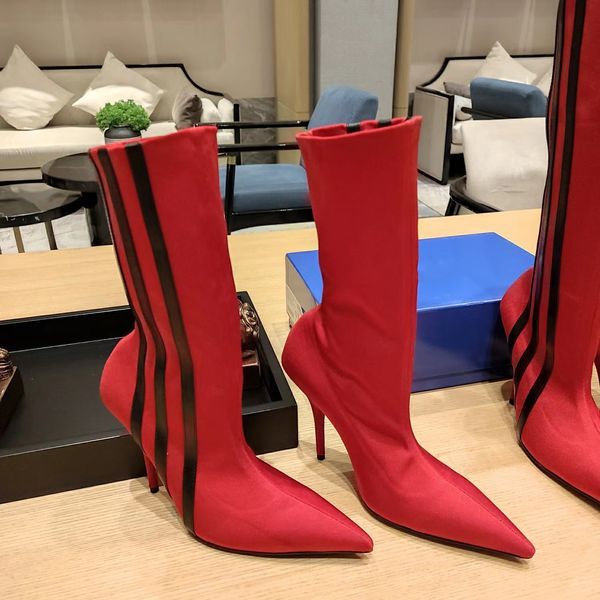 red ankle boots