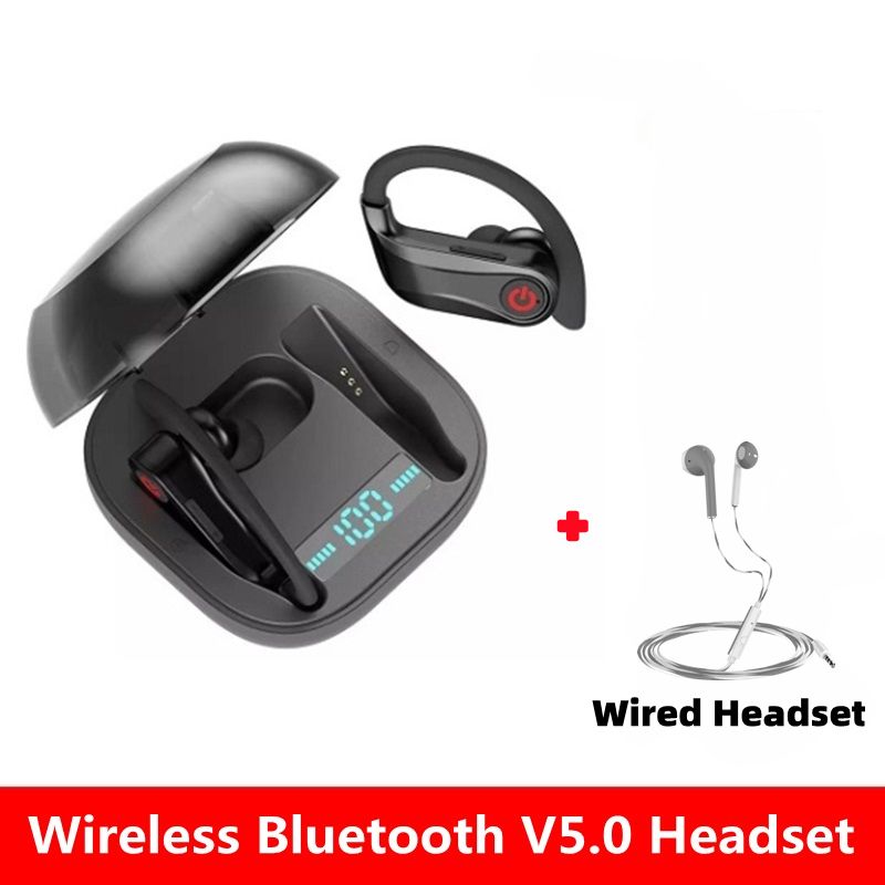 Met bekabelde headset