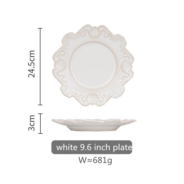 white 9.6 inch plate