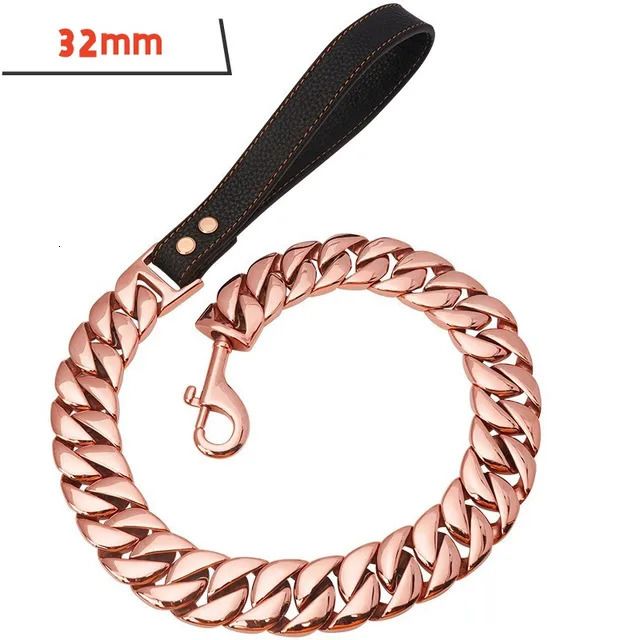 Laisse en or rose de 32 mm