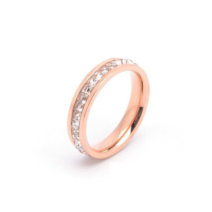 Rose Gold-4mm Single Row