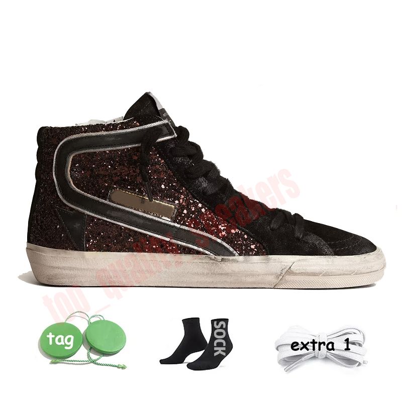 K123 glitter marrone con pelle nera st